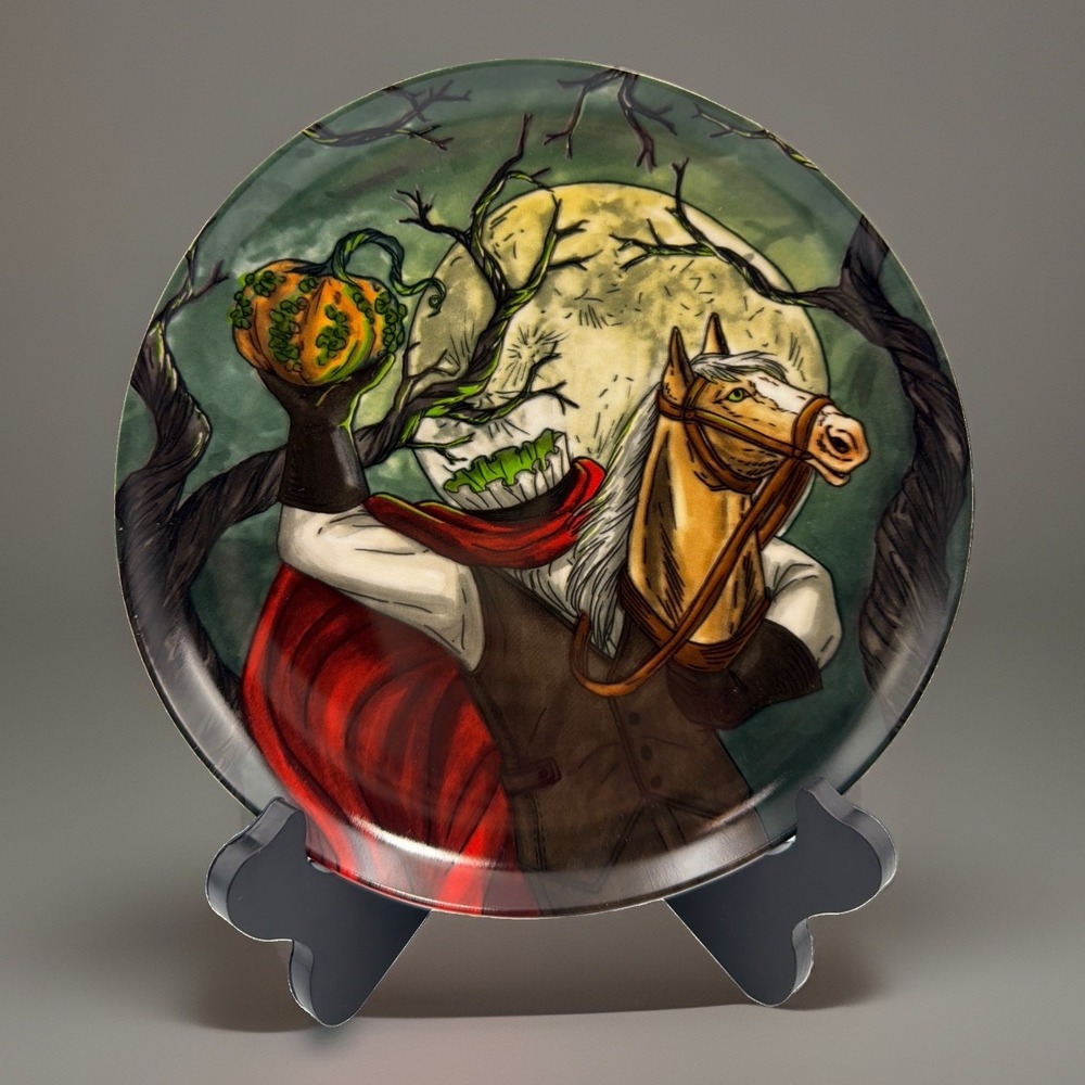 West Elm Rachel Kozlowski Dapper Animal Salad Plate Halloween Headless Horseman